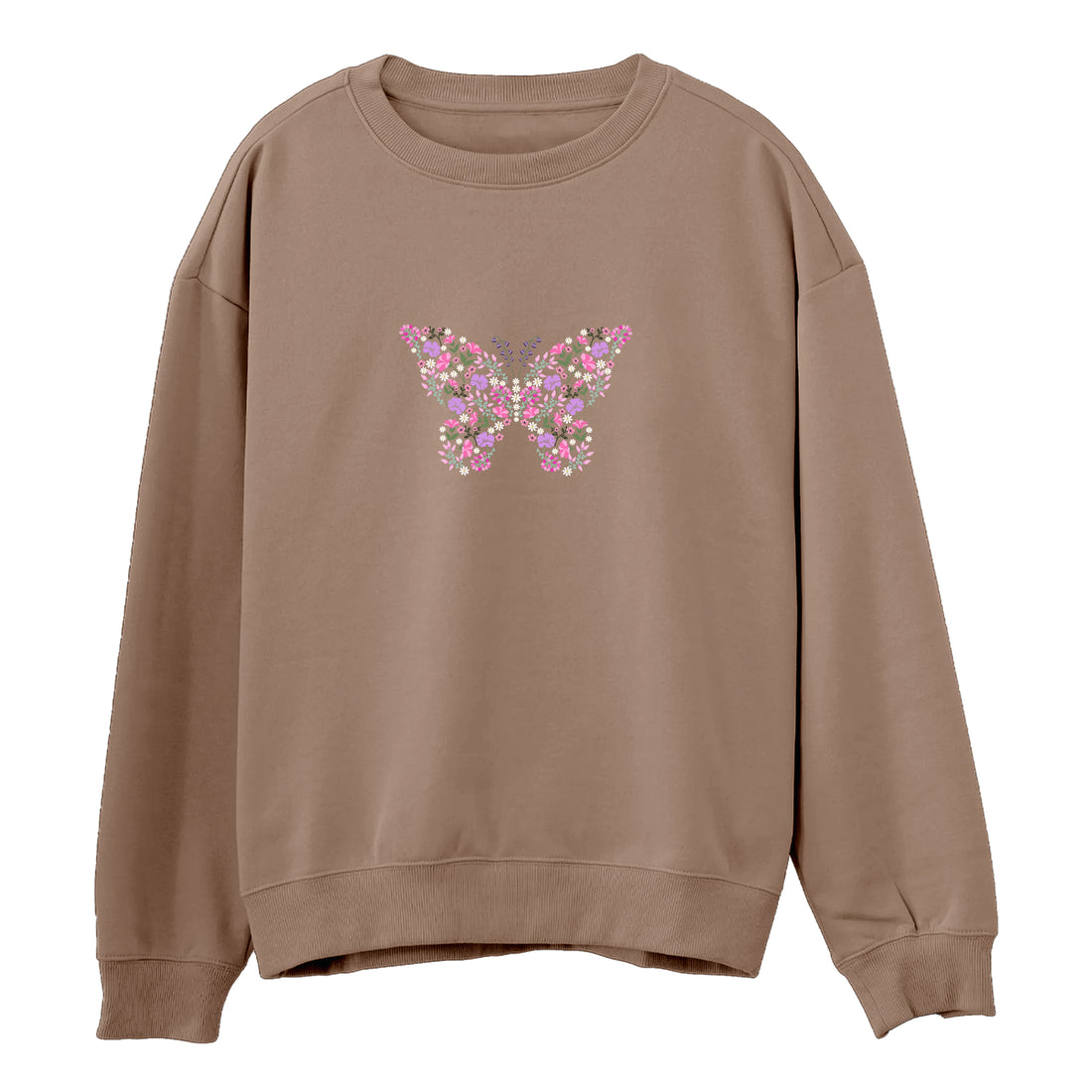 Butterfly Colorful Flowers Sweatshirt