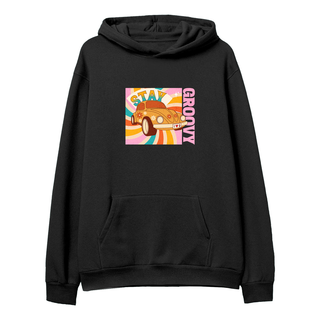 Stay Groovy Car Kapüşonlu Sweatshirt